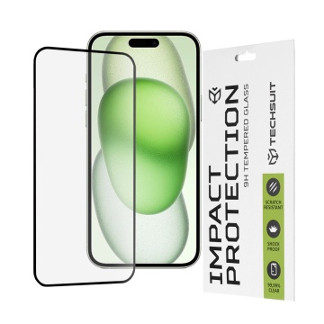 Folie sticla iPhone 15 Plus Techsuit 111D Full Glue Full Cover, Negru - Img 1