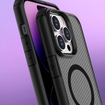 Husa din Carbon MagSafe Iphone 15 Plus, Negru - Img 2