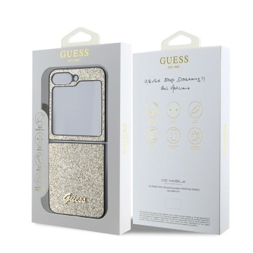 Husa Guess Glitter Script Samsung Galaxy Z Flip6 cu sclipici GUHCZF6HGGSHD- Auriu - Img 4