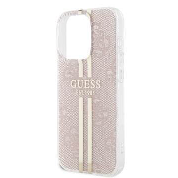 Husa Guess Hardcase IML 4G Gold Stripe iPhone 15 Pro GUHCP15LH4PSEGP- Roz - Img 3