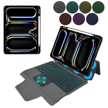 Husa iPad Pro 11 (2024) -Techsuit - KeyTab Pro (cu tastatură fără fir RGB/suport stilou) - Negru (Copy 5) - Img 1