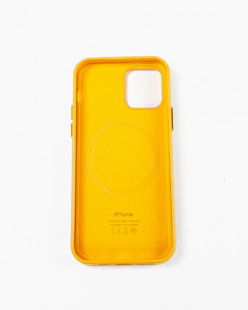 Husa Iphone 12 din piele naturala Portocalie MagSafe - Img 5