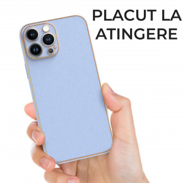 Husa Iphone 12 Pro Max din piele ecologica Albastra - Img 3