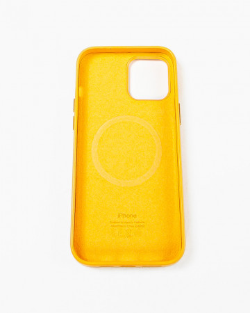 Husa Iphone 12 Pro Max din piele naturala Galbena MagSafe - Img 5