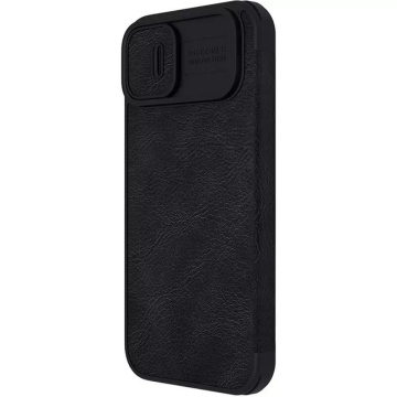 Husa Iphone 14 Nillkin - Qin Leather Case, Black - Img 3