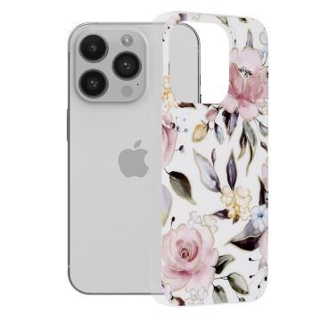 Husa Iphone 14 Pro Techsuit - Marble Series, Chloe White - Img 1