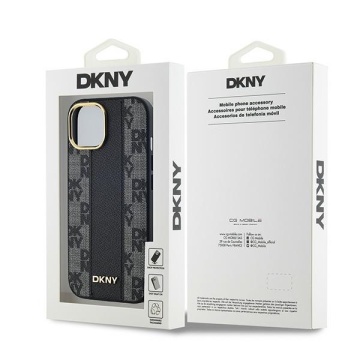 Husa iPhone 15 - DKNY Leather Checkered Mono Pattern MagSafe (DKHMP15SPCPVSLK) - Black - Img 7