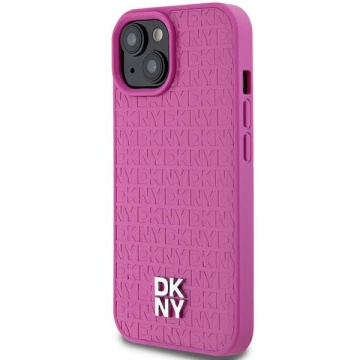 Husa iPhone 15 - DKNY Leather Pattern Metal Logo MagSafe (DKHMP15SPSHRPSP) - Pink - Img 2