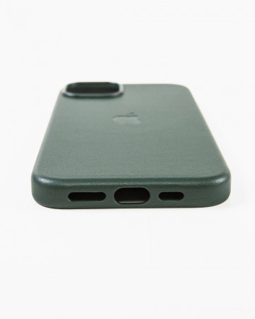 Husa Iphone 15 Plus din piele naturala Verde MagSafe - Img 3
