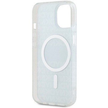 Husa iPhone 15 Plus - DKNY IML Checkered Mono Pattern & Printed Stripes MagSafe (DKHMP15MHCPTSE) - Beige - Img 2