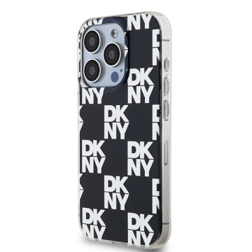 Husa iPhone 15 Pro - DKNY IML Checkered Mono Pattern (DKHCP15LHDLCEK) - Black - Img 2