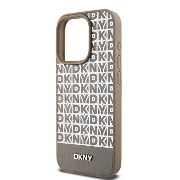 Husa iPhone 15 Pro Max - DKNY Leather Printed Pattern Metal Logo MagSafe (DKHMP15XPSOSPW) - Brown - Img 4