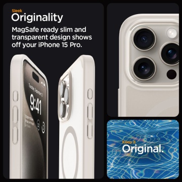 Husa iPhone 15 Pro Max Spigen Ultra Hybrid - Frost Natural Titanium - Img 7