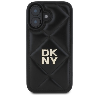 Husa iPhone 16 - DKNY Leather Quilted Stack Logo (DKHCP16SPQDSLK) - Black - Img 4