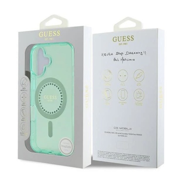 Husa iPhone 16 Plus Guess IML Rhinestones MagSafe - Verde - Img 7
