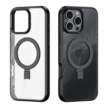 Husa iPhone 16 Pro Max Dux Ducis Aimo MagSafe Magnetic Stand - Negru - Img 2