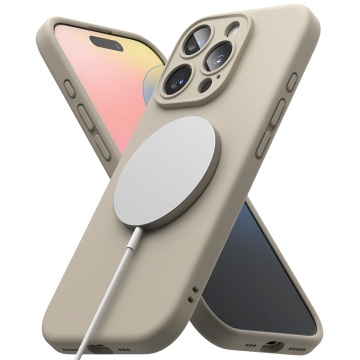 Husa iPhone 16 Pro Max Ringke Silicone Magnetic MagSafe - Crem - Img 4