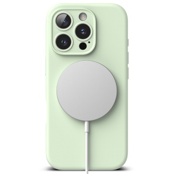 Husa iPhone 16 Pro Max Ringke Silicone Magnetic MagSafe - Verde Menta - Img 2