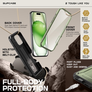 Husa iPhone 16 Pro Max Supcase Unicorn Beetle Pro - Verde - Img 2