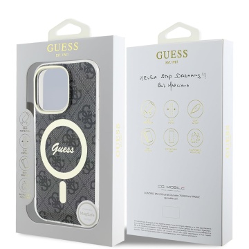 Husa iPhone 16 Pro originala Guess IML 4G MagSafe, GUHMP16LH4STK- Negru - Img 5