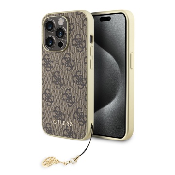 Husa originala Guess iPhone 15 Pro Hardcase 4G Charms Collection GUHCP15LGF4GBR- Maro - Img 6