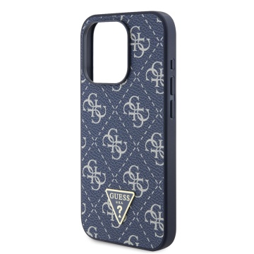 Husa originala Guess iPhone 15 Pro Hardcase 4G Triangle Metal Logo GUHCP15LPG4GPB- Albastru - Img 5
