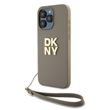 Husa pentru iPhone 15 Pro Max - DKNY Hardcase Wrist Strap Stock Logo (DKHCP15XPBSWSE) - Beige - Img 3