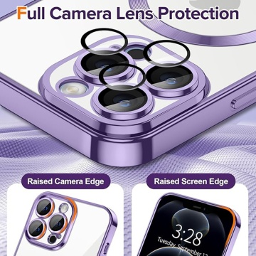 Husa premium iPhone 13 Pro Max Techsuit Luxury Crystal MagSafe - Violet - Img 4