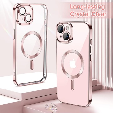 Husa premium iPhone 13 Techsuit Luxury Crystal MagSafe - Roz - Img 4