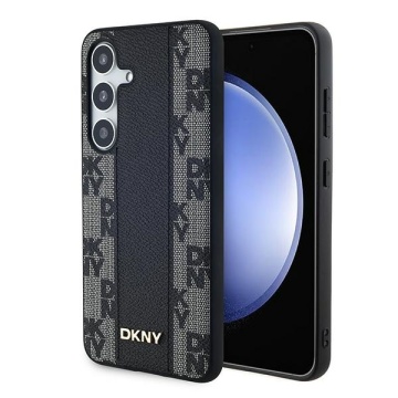 Husa Samsung Galaxy S24 Plus - DKNY Leather Checkered Mono Pattern MagSafe (DKHMS24MPCPVSLK ) - Black - Img 1