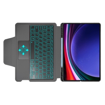Husa Samsung Galaxy Tab S9 Plus -Techsuit - KeyTab Pro (cu tastatură fără fir RGB/suport stilou) - Negru (Copy 3) - Img 5