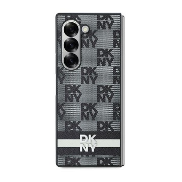 Husa Samsung Galaxy Z Fold6 - DKNY Leather Chequered Pattern Printed Stripes (DKHCZFD6PCPTSSKZ) - Black - Img 5