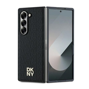 Husa Samsung Galaxy Z Fold6 - DKNY Leather Repeat Pattern Stack Logo (DKHMZFD6PSHRPSK) - Black - Img 1