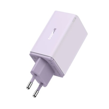 Incarcator de perete Baseus GaN (P10162701533-00) - 2x USB, 2x Type-C, 65W, cu cablu de tip C la Tip-C - violet - Img 3
