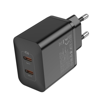 Incarcator de perete Hoco, Streamer (N35) - Port dublu 2x Type-C PD45W - Negru - Img 5