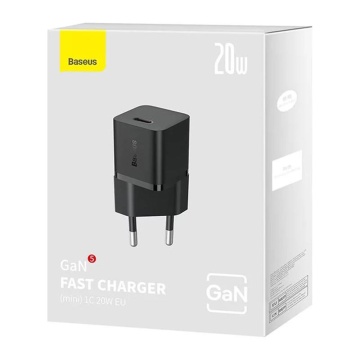 Incarcator GaN priza tip C Fast Charge Baseus, 20W, CCGN050101 - Negru - Img 5