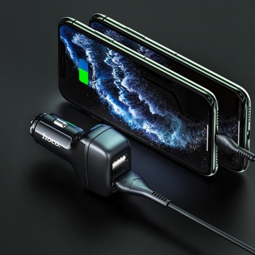 Incarcator masina, 2xUSB, 2.4A, 12W, Hoco Z36, negru - Img 6