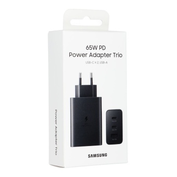 Incarcator Samsung 65W PPS 2x Type-C PD/USB, EP-T6530NBEGEU, Negru - Img 2