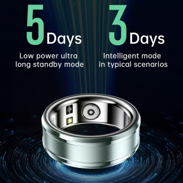 Inel Smart Techsuit (R3) - Unisex, Monitorizeaza ritmul cardiac, Consumul de calorii, Somn, Fitness, IP68, Dimensiune 19.8mm - Argintiu - Img 7