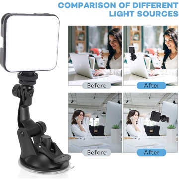 Lampa LED video conferinta, suport rotativ ventuza Techsuit RS2 - Negru - Img 4