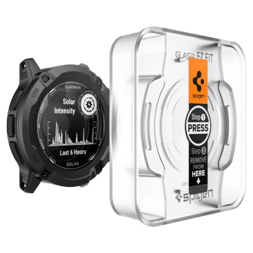 [Pachet 2x] Folie Garmin Instinct 2X Solar Spigen Glas.tR EZ Fit - Transparent - Img 3