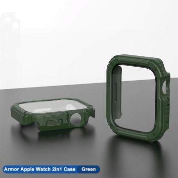 [Pachet 360°] Husa + folie Apple Watch 7 / 8 / 9 (41mm) Lito Armor S+ - Verde - Img 3