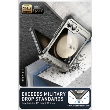 [Pachet 360°] Husa + folie Samsung Galaxy Z Flip6 I-Blason Armorbox - Gri - Img 5