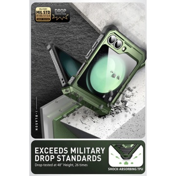 [Pachet 360°] Husa + folie Samsung Galaxy Z Flip6 I-Blason Armorbox - Verde - Img 7