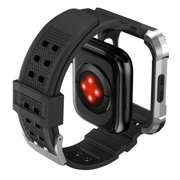 [Pachet] Husa + curea Apple Watch 7 / 8 / 9 (45mm) Lito Metal RuggedArmor, LS002 - Argintiu - Img 5