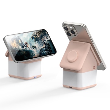 Statie de incarcare Duzzona (W20) - pentru iPhone, Apple Watch și AirPods, 15 W, cu lumină LED - roz - Img 2