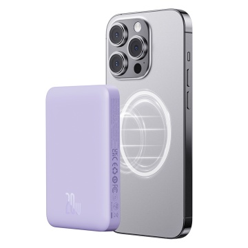 Acumulator Extern Type-C, Incarcare Wireless, 20W, 10000mAh + Cablu Type-C, 30cm - Baseus Mini Air (P10059001513-00) - Purple - Img 4