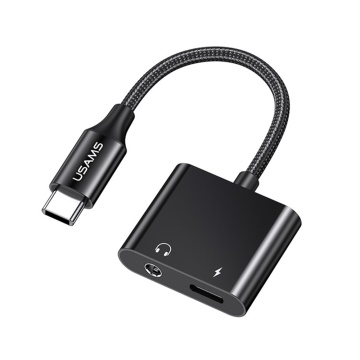 Adaptor audio Jack incarcare tip C PD60W Usams AU15, US-SJ598 - Negru - Img 1