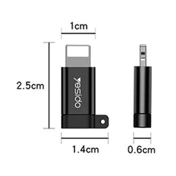 Adaptor Micro-USB la Lightning OTG Yesido GS05, plug & play, 480Mbps - Negru - Img 6