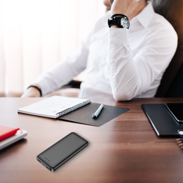 Baterie Externa Hoco Smart (J111A) - 2x USB, Type-C, Micro-USB cu LED pentru verificarea bateriei, 2A, 20000mAh - Negru - Img 5